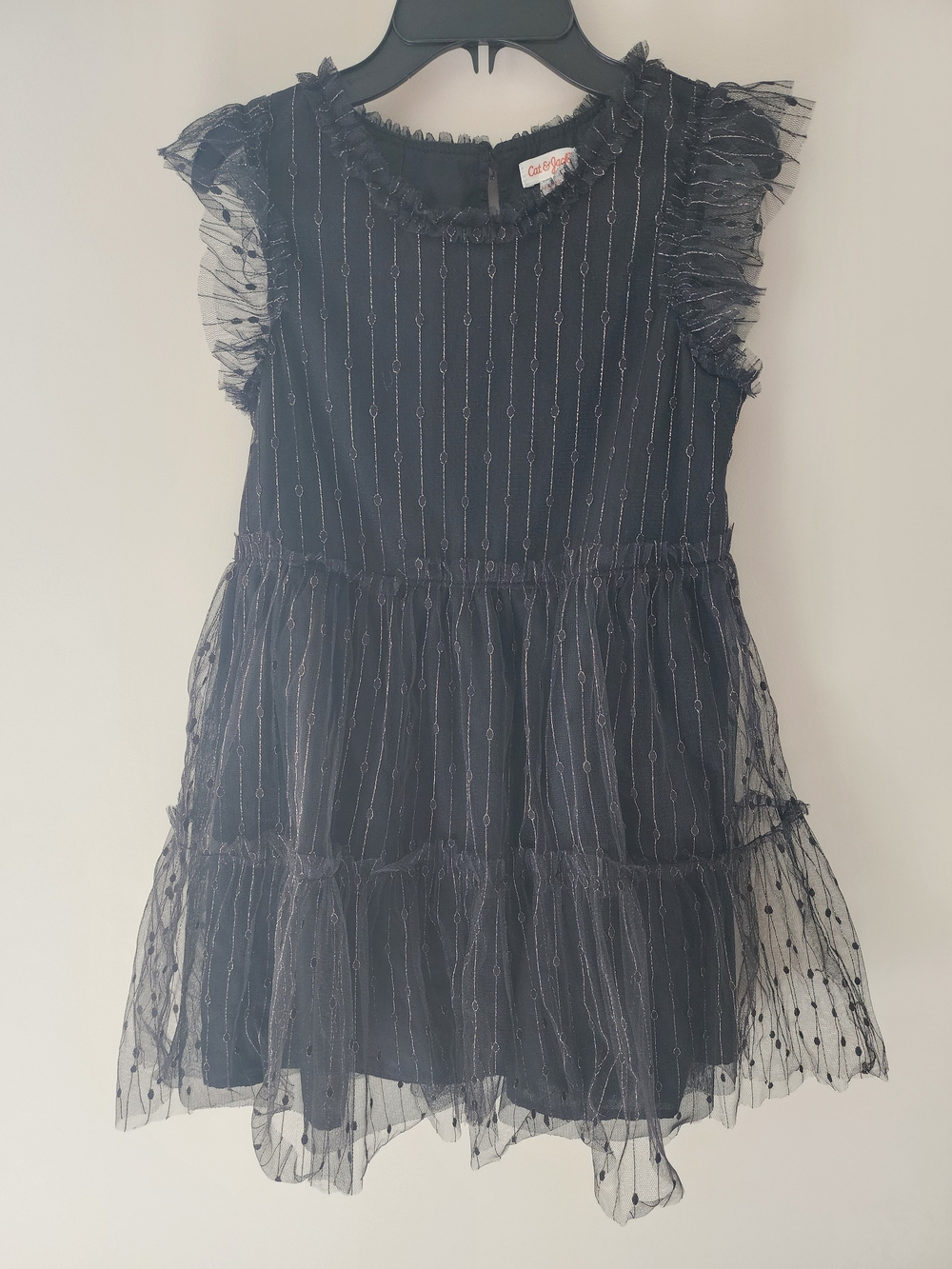 Cat & Jack Black Sparkle Tiered Tulle Dress